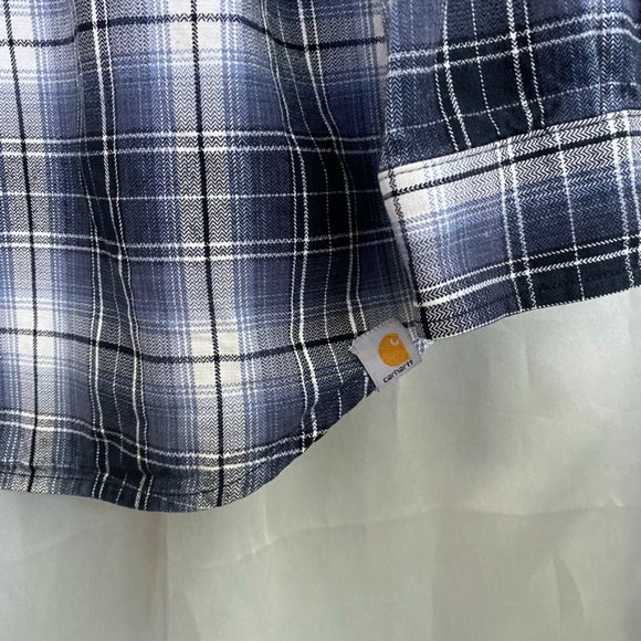 Carhartt Thick Cotton Material Plaid Work Shirt - Picture 2 of 7